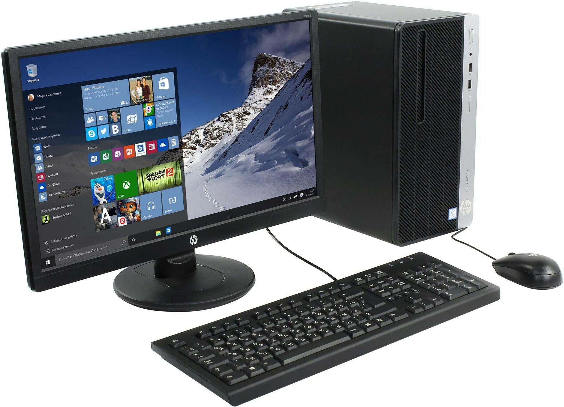 Настольный, стационарный, персональный компьютер (ПК, PC), десктоп (desktop).