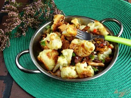 Лисички с капустой жареные