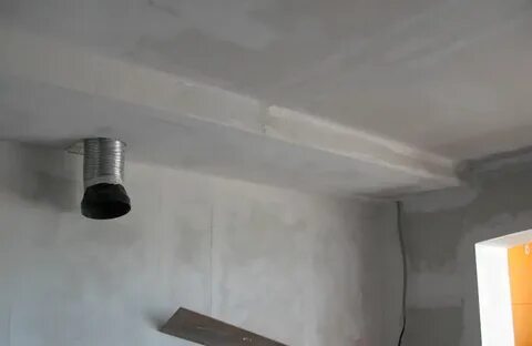 Отвод вытяжки под натяжной потолок