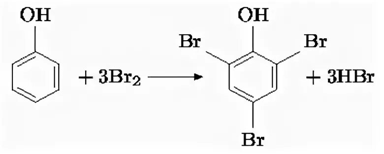 Взаимодействие фенола с бромной водой реакция