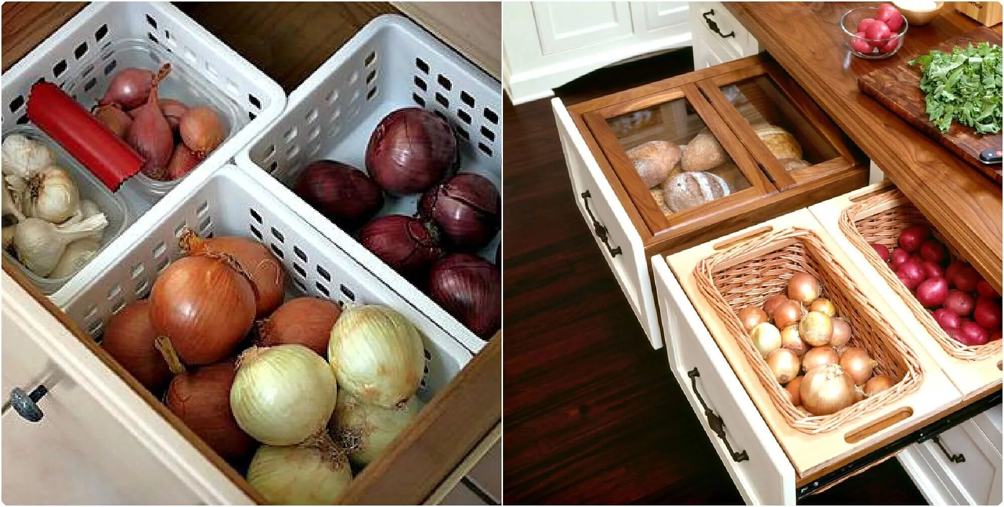 Выдвижные ящики для овощей. Ящик для хранения овощей на кухне. Выдвижные ящики для овощей на кухне. Хранение овощей в холодильнике. Как сохранить лук свежим в холодильнике