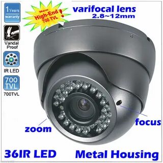 New CCTV Camera 700TVL 1/3 Sony CCD 36pcs Infrared Night Vision LEDs 2.8-12mm Va