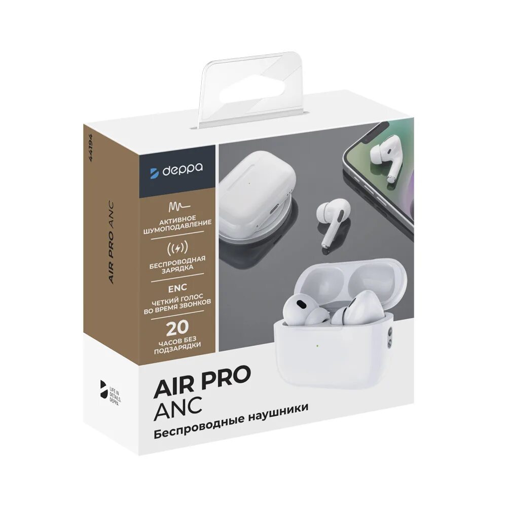 Deppa наушники беспроводные. Беспроводные наушники deppa air light. Tws deppa air pro anc. Deppa airpods pro. Deppa air pro tws (белый).