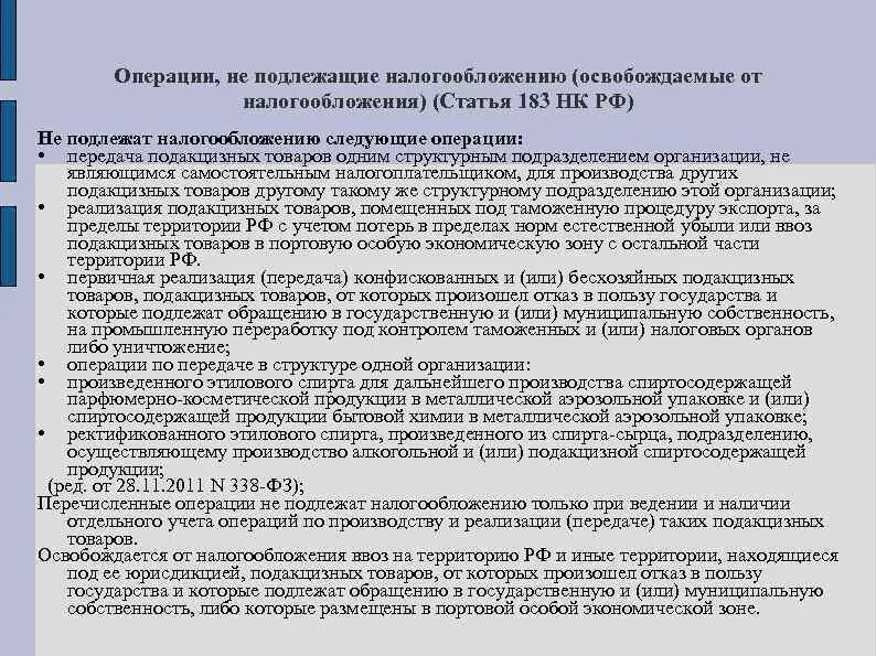 Операции не облагаемые ндс. Операции освобожденные от налогообложения. Операции которые не подлежат налогообложению. Перечень операций, освобожденных от налогообложения. Операции подлежащие налогообложению акцизами.