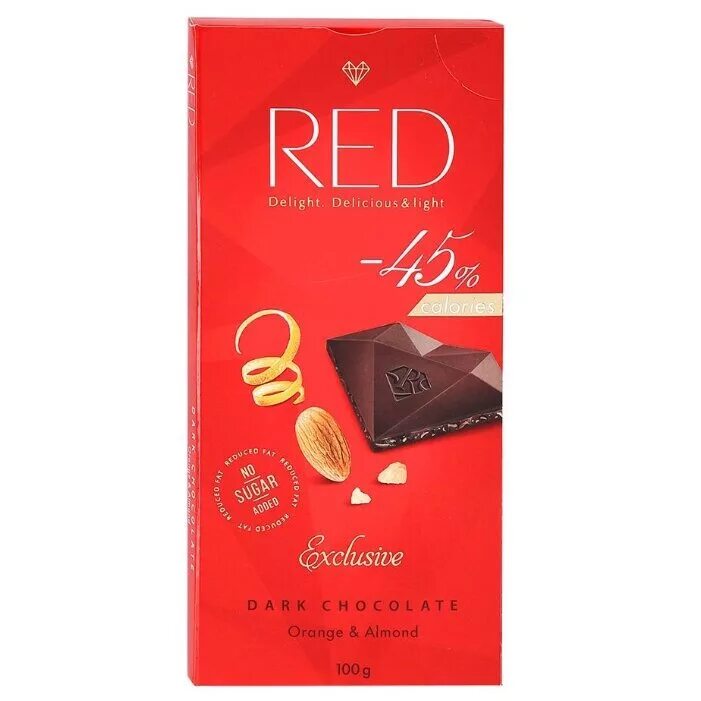 Шоколад Red с апельсином и миндалем. Шоколад темный Red 100 г. Шоколад в красной упаковке. Шоколад Red темный с апельсином и миндалем.