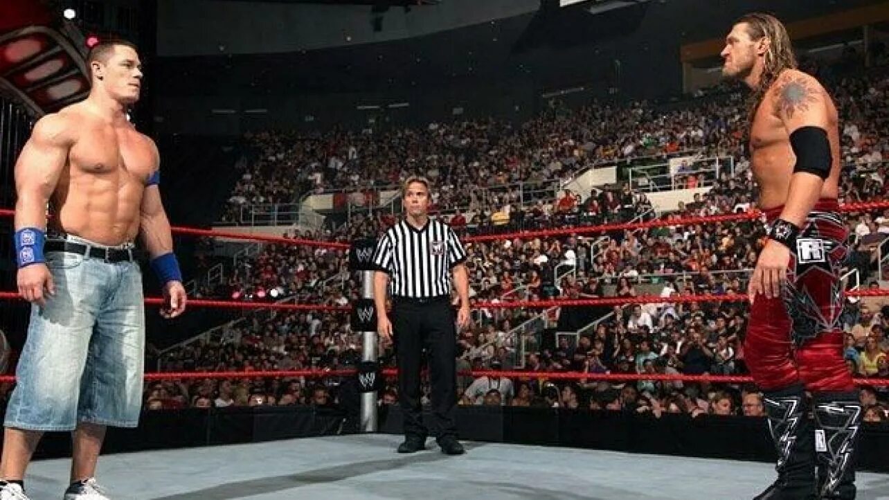 Wwe возвращение. Трипл эйч и джон сина. эдж джерико 2009. wwe edge 2006. рестлер 2009.