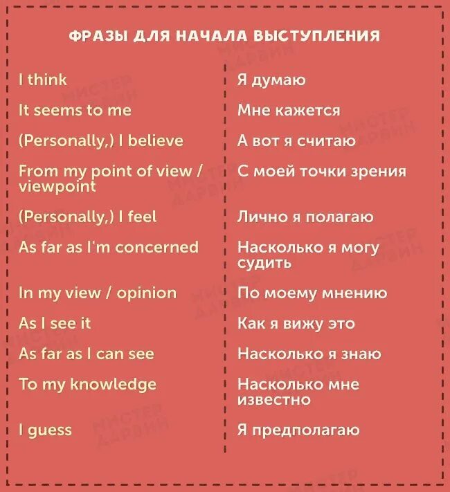 Английские выражения задание