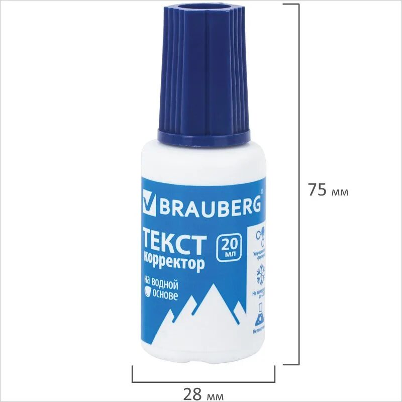 Штрих-корректор. Корректирующая жидкость 20мл на водной основе, кисточка. Жидк. Флакон с кисточкой (1/12) 220255. Корректирующая жидкость hatber 20мл, кисточка, водная основа.