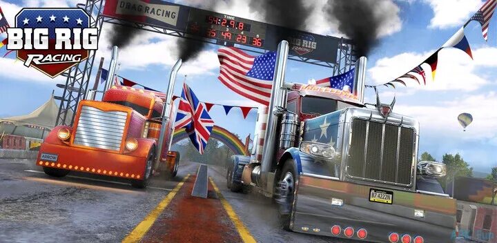 Big racing игра. Биг риг рейсинг. drag racing грузовики. big rig racing mad trucker.