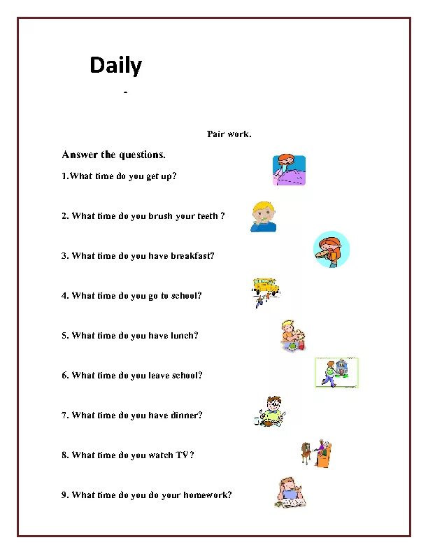 Задания на тему Daily Routine. Задания Daily Routine for Kids. Упражнения Daily Routine present simple. Present simple вопросы Daily Routine.