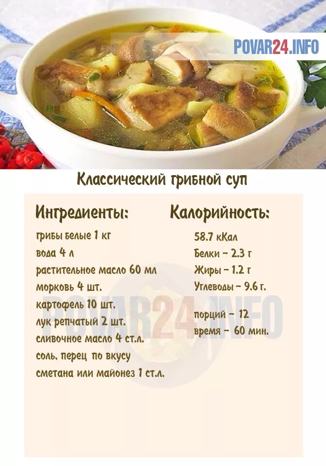 Калорийность грибного супа с картошкой. Суп с картошкой калорийность. Грибной суп калорийность. Ккал в грибном супе с картошкой.