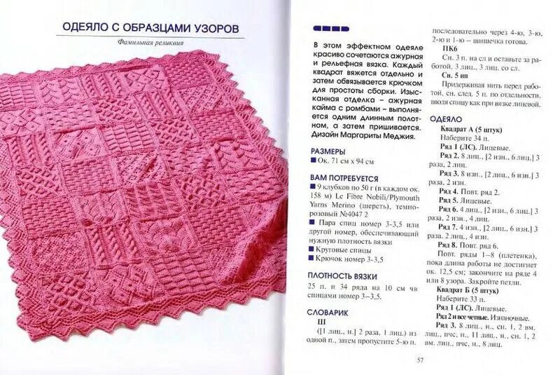 Плед спицами фото и описание