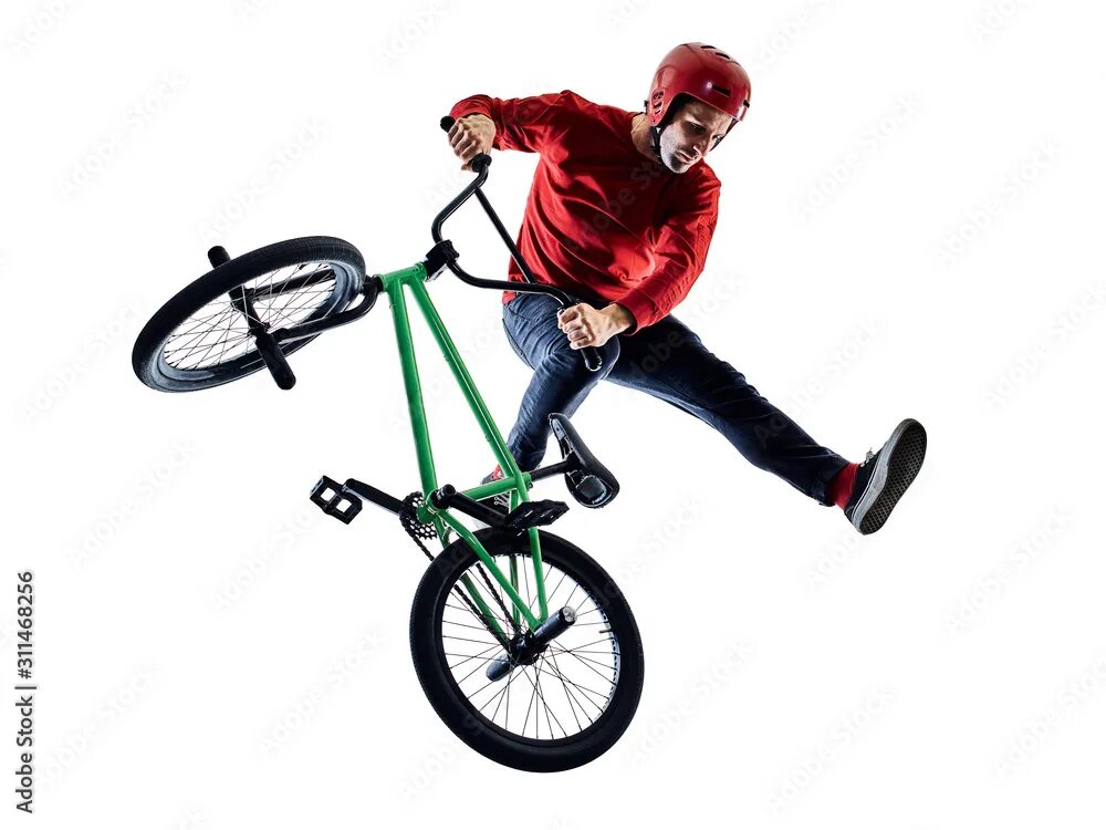 При выполнение трюка летающий велосипедист. Велосипедист bmx. велосипедист на белом фоне. велосипед для фристайла. bmx райдеры.