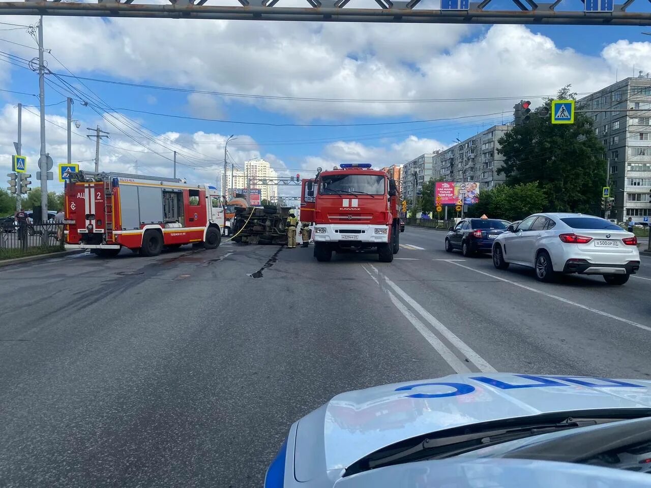 1 июля хабаровск. Авария с участием пожарной машины.