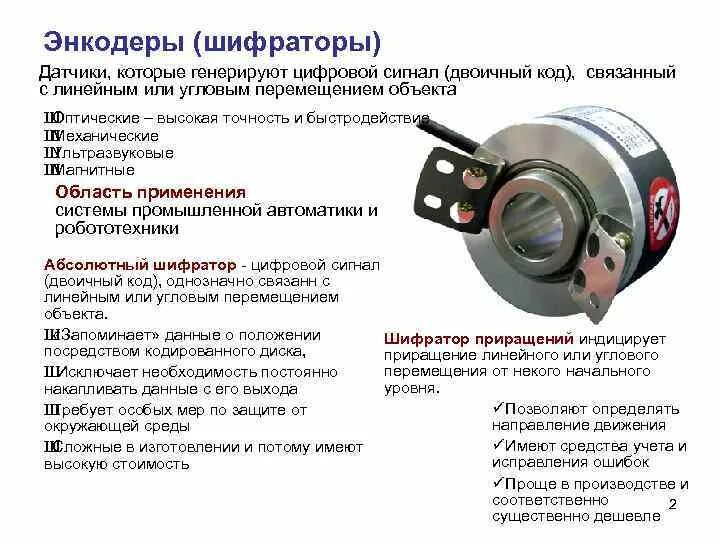 Виды сигналов датчиков