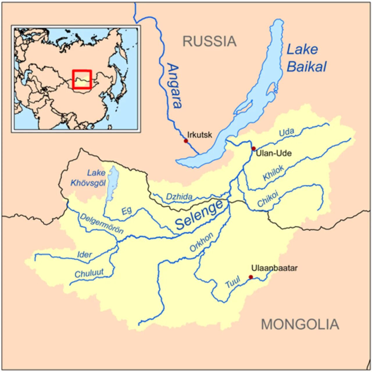 Река протекающая в россии и монголии. Бассейн реки Селенга. Река Селенга на карте Монголии. Река Селенга на карте. Река Селенга Байкал.