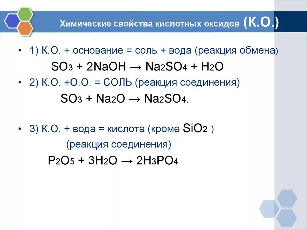 Основный оксид кислотный оксид соль реакция соединения. Кислотный оксид + основание = соль + h2o. So2+h2o химические свойства оксидов. Реакции h2so3 + основание. Химические свойства so3 в химии.