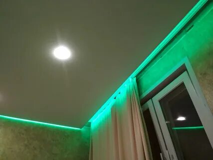 Подсветка натяжного потолка под карниз
