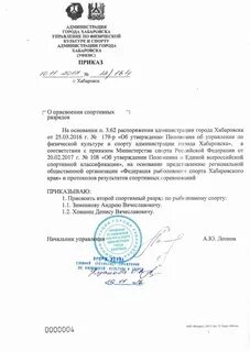 Подтверждение разряда