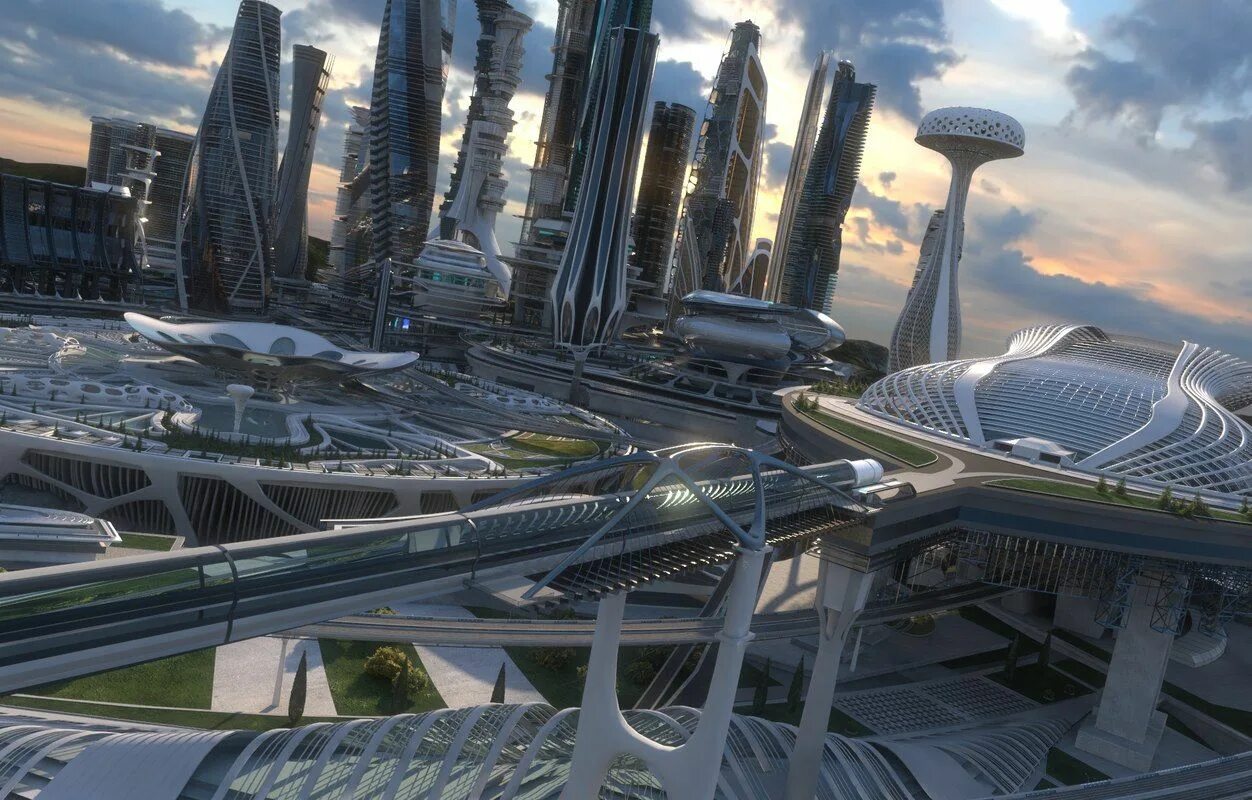 Город далекого будущего. Будущий город. Далёкое будущее.