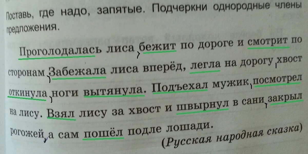 Подчеркнуть слова трава цветок. Предложения в которых пропущены запятые.