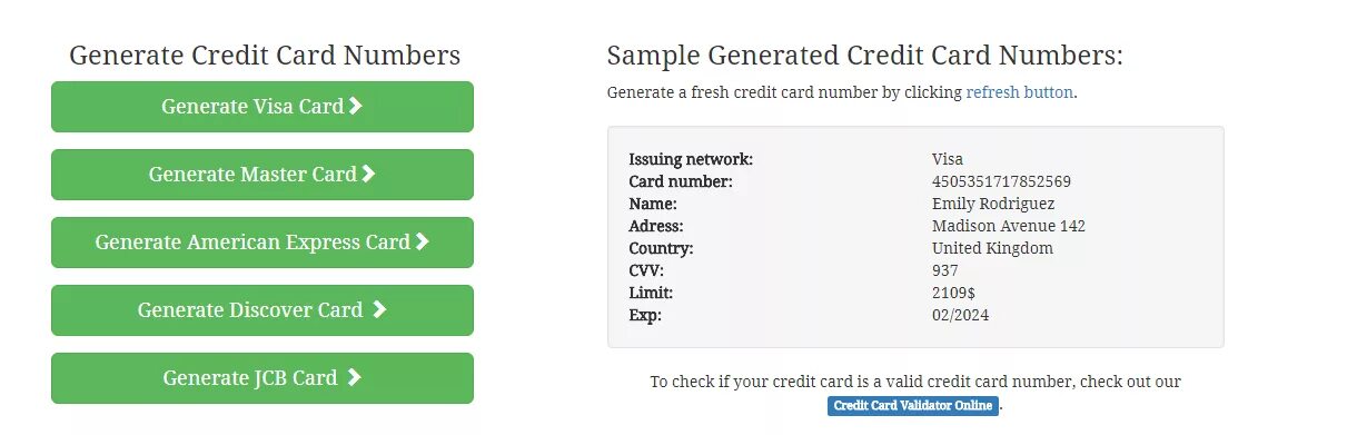 Sample generator. Generate card. valid card number. sample valid credit card numbers. приложение tbc transfer by card number.