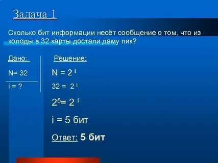 Какое количество информации несет сообщение встреча