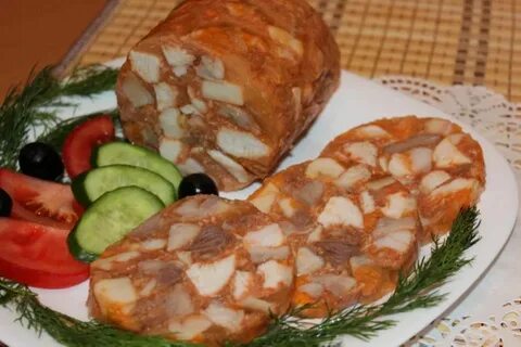 Колбаса из курицы с желатином
