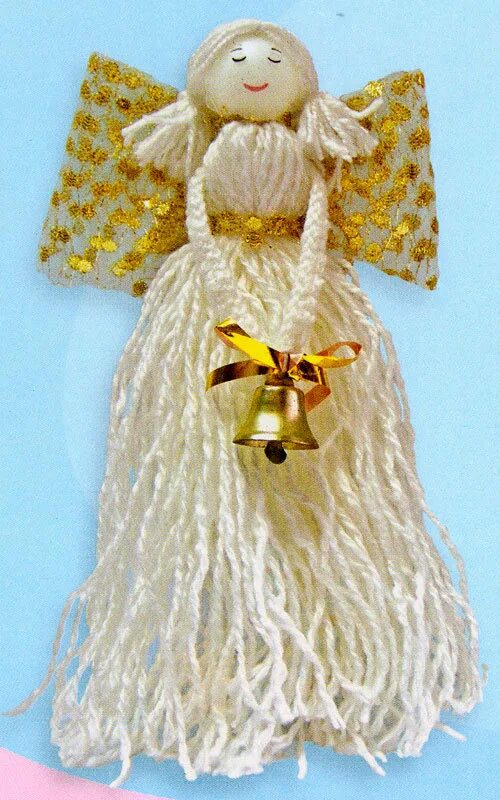 поделка ангел. ангелочек из ниток. ангел из ниток своими руками. ангелочек из ниток. как сделать ангелочка из ниток.