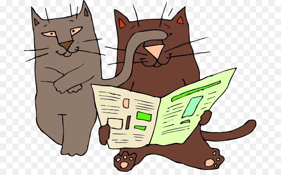 Cartoon cat reader. Cartoon cat reader