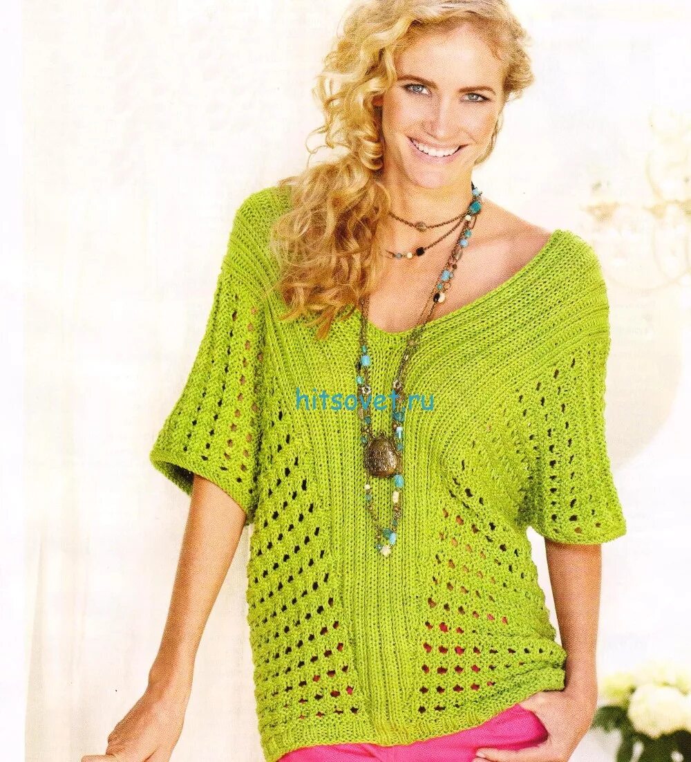 голубой топ вязаный спицами. ажурный свитер. летняя ажурная кофточка. вязание спицами для женщин. вязание спицами для женщин кофты летней.