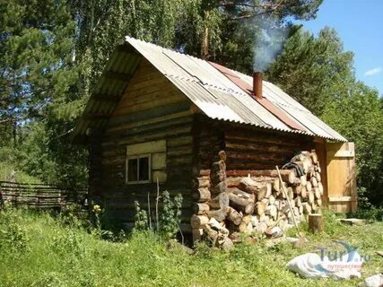Летом деревне баня