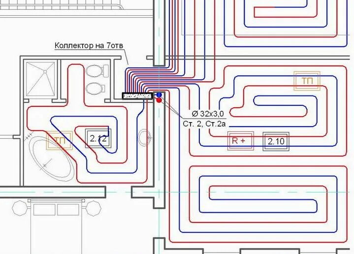 Схема размотки трубы теплого пола. Схема раскладки теплых водяных полов. Схема раскладки теплого пола водяного. Монтажные схемы укладки теплого водяного пола. Схема теплых полов водяных в частном доме