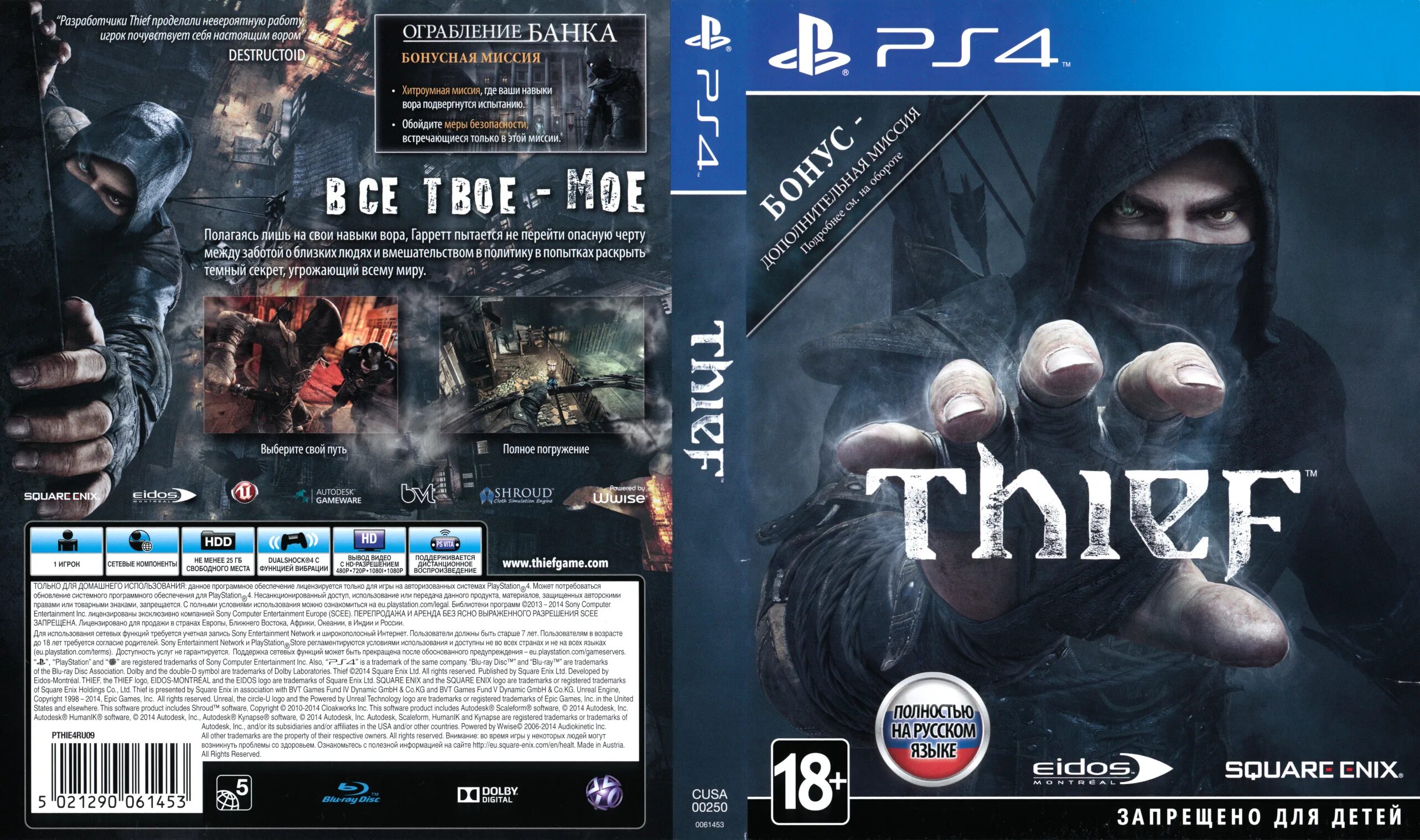 Thief Sony ps4. Thief игра на пс3. Thief ps3 обложка. Thief Sony ps4 диск.