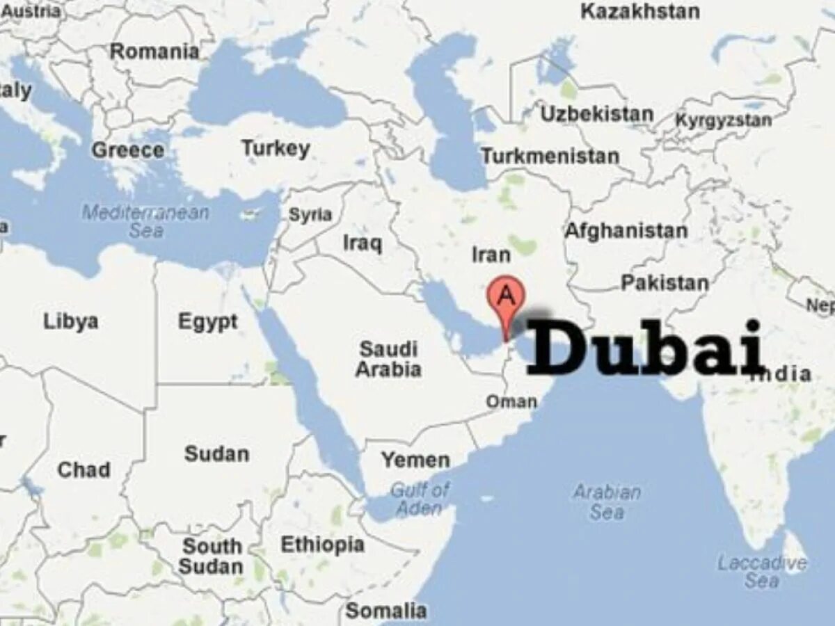 Дубай страна материк. Границы Дубая на карте.