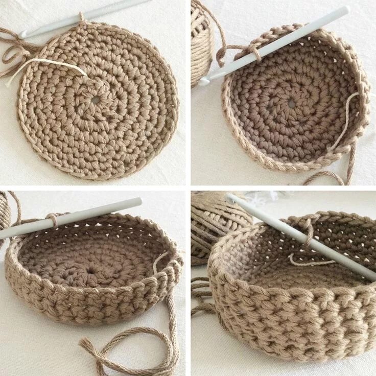 Вязаные корзинки крючком. Вязаные корзины из джута крючком. Схема вязания корзинки крючком. Как вязать корзинки для начинающих. Корзинки из трикотажной пряжи.