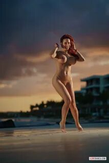 beach bianca_beauchamp bikini breasts female large_breasts long_hair outsid...