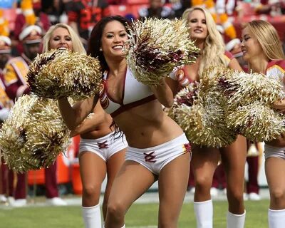 Beautiful Maya of the Washington Redskins Cheerleaders dances on the field ...