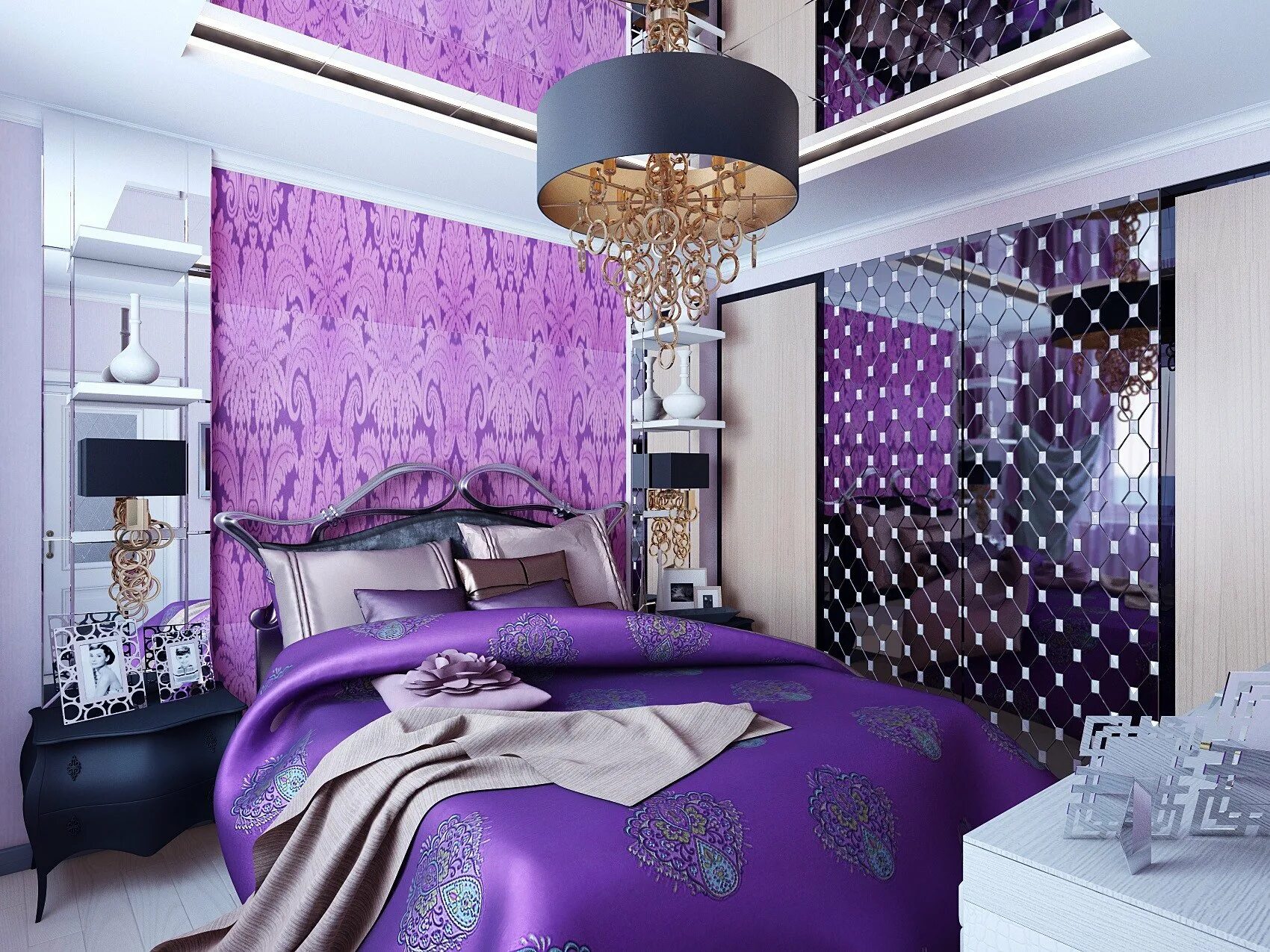 Спальня в сиреневом стиле. Спальня в сиреневом цвете. Спальня в фиолетовых тонах. Спальня в лиловых тонах.