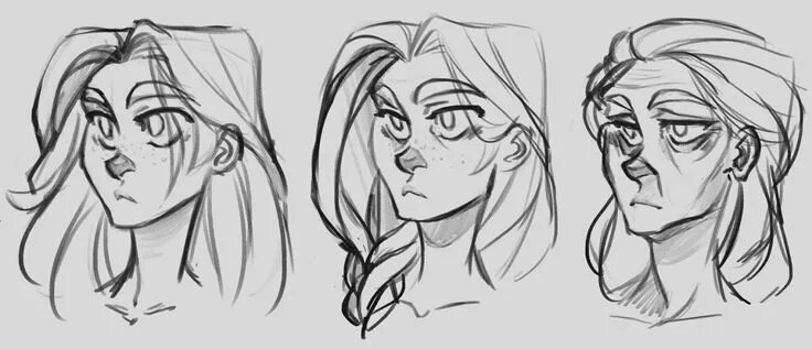 Studies in expression. Valkari expression study. kayla sketch.