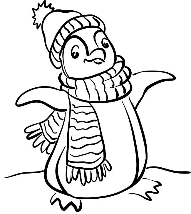Пингвин раскраска для детей распечатать бесплатно Coloring page Penguin for kids Print Free