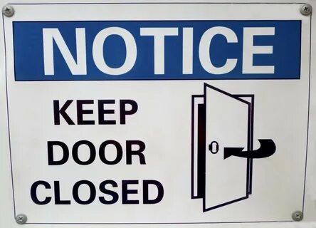She closed the door