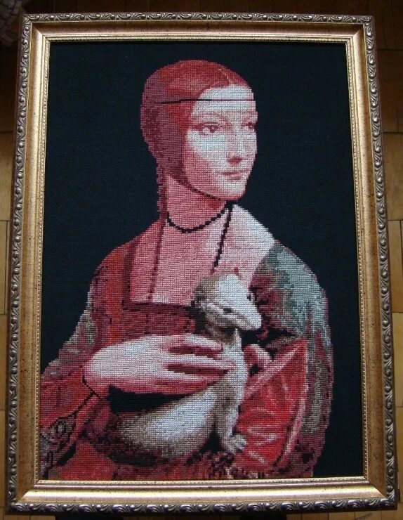 Дама с каменьями чья подпись. Золотое Руно девушка с горностаем. «Дама с белкой» (1526-1528). Дама с горностаем вышивка крестом. Дама с горностаем вышивка крестом золотое Руно.