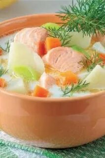 Уха с сыром плавленным и красной рыбой