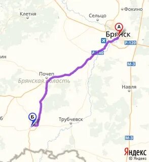 Брянск навля расстояние