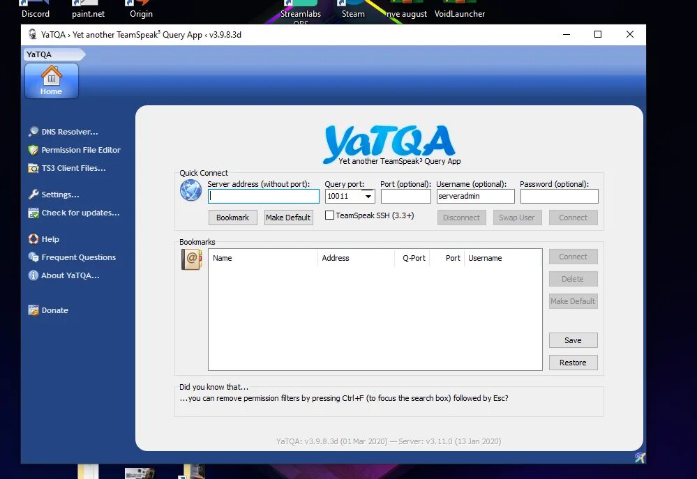 Teamspeak server. Yatqa / yet another teamspeak 3 query app (rus).