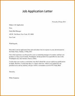 Written job application letters