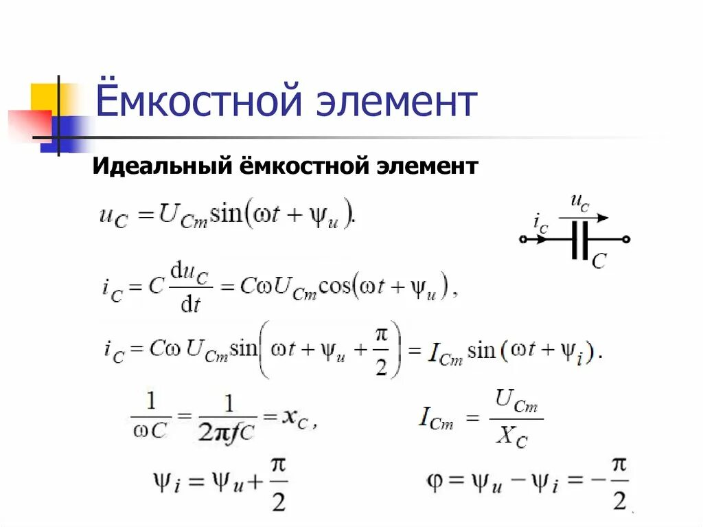 Напряжение емкостного элемента