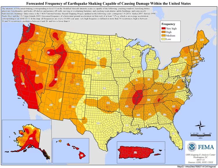 Карта землетрясений США. Карта сейсмической активности США. Карта Америки землетрясение. Сейсмическая активность в США. Частота землетрясения
