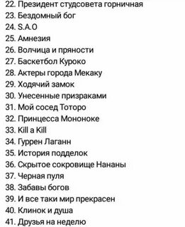 Назови список самых